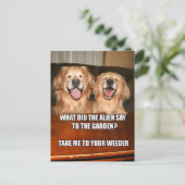 Funny Golden Retriever Alien Joke Meme Briefkaart (Staand voorkant)