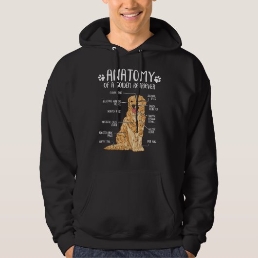 Funny Golden Retriever Anatomy Dog Hoodie (Voorkant)