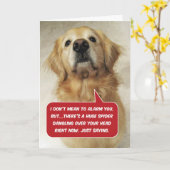 Funny Golden Retriever Arachnofobie - Birthday Kaart (Gele Bloem)