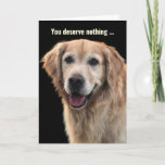 Funny Golden Retriever Birthday Kaart<br><div class="desc">Een grappige gouden ophaalkaart die perfect is voor elke hond of dierenvriend,  en die aanpasbaar is met je gepersonaliseerde bericht.</div>
