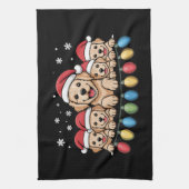 Funny Golden Retriever Christmas Puppy Dog  Theedoek (Verticaal)