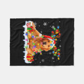 Funny Golden Retriever Christmas Santa Hat Reindee Fleece Deken (Voorkant (Horizontaal))