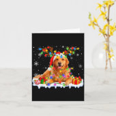 Funny Golden Retriever Christmas Santa Hat Reindee Kaart (Gele Bloem)