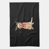 Funny Golden Retriever Christmas Tree Santa Reinde Theedoek (Verticaal)