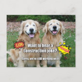 Funny Golden Retriever Construction Joke Meme Briefkaart (Voorkant)