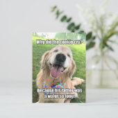 Funny Golden Retriever Cookie Joke Meme Briefkaart (Staand voorkant)
