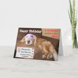 Funny Golden Retriever CoWorker Kantoor Birthday Kaart