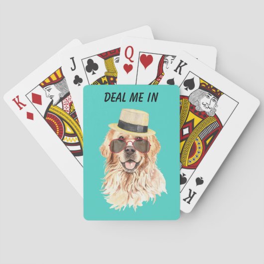 Funny Golden Retriever doet me mee Pokerkaarten (Achterkant)