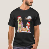 Funny Golden Retriever Dog Kerstmis Snowman Xmas T-shirt (Voorkant)