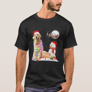 Funny Golden Retriever Dog Kerstmis Snowman Xmas T-shirt