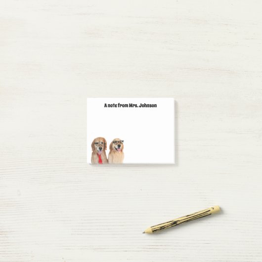 Funny Golden Retriever Dog Teacher Post-it® Notes (Op bureau)
