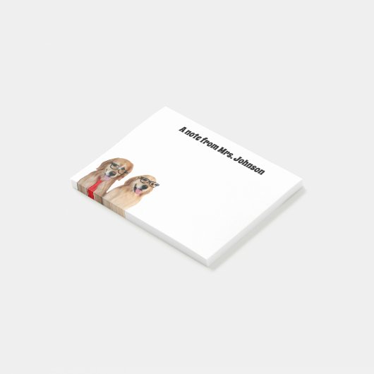 Funny Golden Retriever Dog Teacher Post-it® Notes (Schuin)