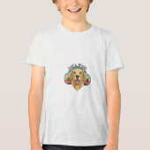 Funny Golden Retriever Dog with a smile Tri-Blend Shirt (Voorkant)