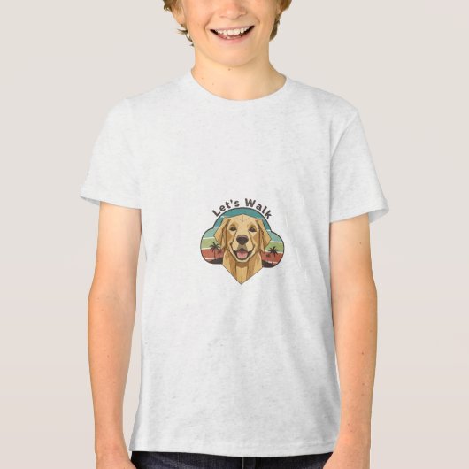 Funny Golden Retriever Dog with a smile Tri-Blend Shirt (Voorkant)