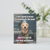 Funny Golden Retriever Dolphin Porpoise Bath Joke Briefkaart (Staand voorkant)