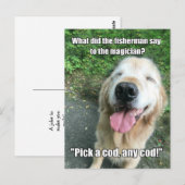 Funny Golden Retriever Fisherman Joke Meme Briefkaart (Voorkant / Achterkant)