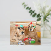 Funny Golden Retriever Friendship Card Briefkaart (Staand voorkant)