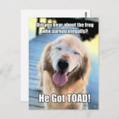Funny Golden Retriever Frog Joke Meme Briefkaart (Voorkant / Achterkant)