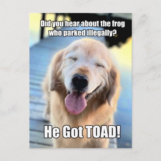 Funny Golden Retriever Frog Joke Meme Briefkaart (Voorkant)