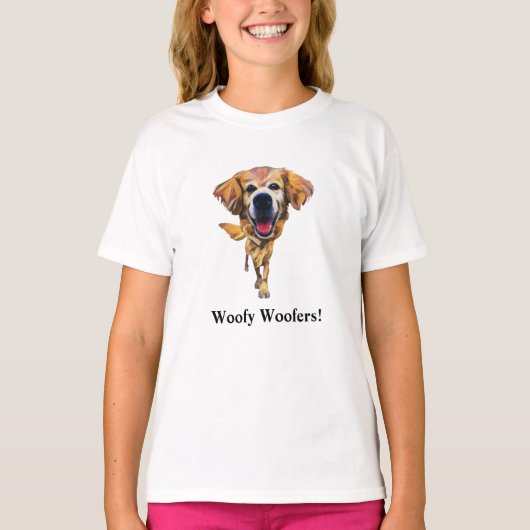Funny Golden Retriever Girls T-Shirt (Voorkant)