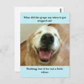 Funny Golden Retriever Grape Joke Meme Briefkaart (Voorkant / Achterkant)