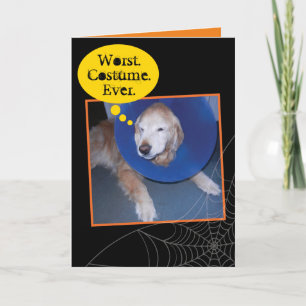 Funny Golden Retriever Halloween Cone of Shame Kaart