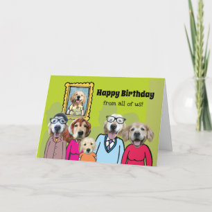 Funny Golden Retriever Happy Birthday van iedereen Kaart