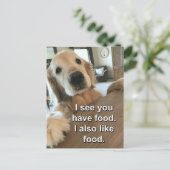 Funny Golden Retriever ik zie dat je een voedselth Briefkaart (Staand voorkant)
