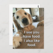 Funny Golden Retriever ik zie dat je een voedselth Briefkaart (Voorkant / Achterkant)