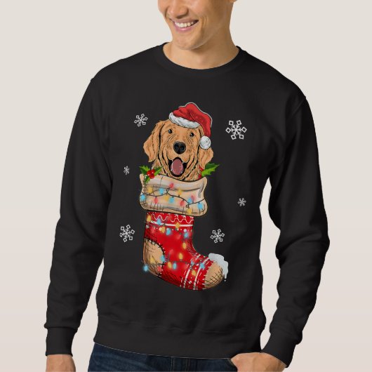 Funny Golden Retriever In Socks Christmas Dog Xmas Trui (Voorkant)