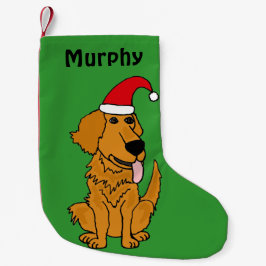 Funny Golden Retriever Kerstmis stoppen Kleine Kerstsok