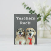 Funny Golden Retriever lerarenwaardering Briefkaart (Staand voorkant)
