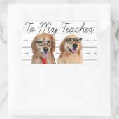 Funny Golden Retriever lerarenwaardering Rechthoekige Sticker (Tas)