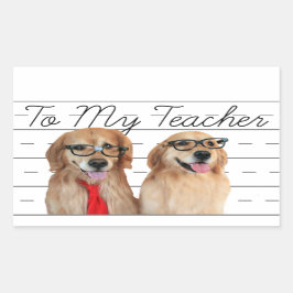 Funny Golden Retriever lerarenwaardering Rechthoekige Sticker