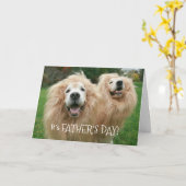 Funny Golden Retriever Lion Dogs Vaderdag Kaart (Gele Bloem)