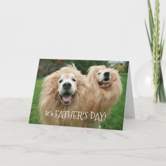 Funny Golden Retriever Lion Dogs Vaderdag Kaart (Voorkant)