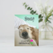Funny Golden Retriever Maandag moet optioneel zijn Briefkaart (Staand voorkant)