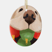 Funny Golden Retriever met Kerstval Mouth Keramisch Ornament (Rechts)
