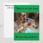 Funny Golden Retriever met veel speelgoedkerst Feestdagenkaart (Voorkant / Achterkant)