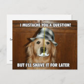 Funny Golden Retriever Mustache... Briefkaart (Voorkant / Achterkant)