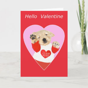 Funny Golden Retriever Puppy Valentijnsdag Card Feestdagen Kaart