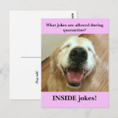 Funny Golden Retriever Quarantine Joke Meme Briefkaart (Voorkant / Achterkant)