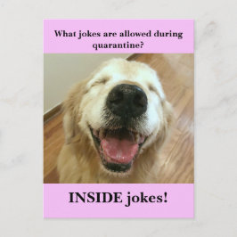Funny Golden Retriever Quarantine Joke Meme Briefkaart