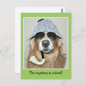 Funny Golden Retriever rechercheur Dog Birthday Briefkaart (Voorkant / Achterkant)
