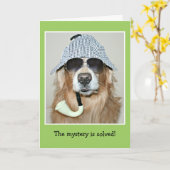 Funny Golden Retriever rechercheur Dog Birthday Kaart (Gele Bloem)
