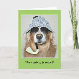 Funny Golden Retriever rechercheur Dog Birthday Kaart