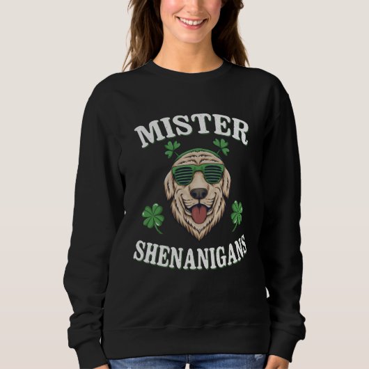 Funny Golden Retriever Saint Patricks Day Mister S Trui (Voorkant)
