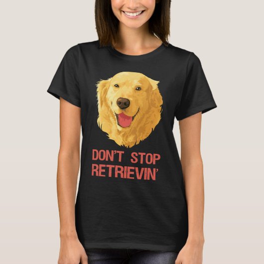 Funny Golden Retriever stopt met het ophalen T-shirt (Voorkant)
