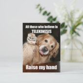Funny Golden Retriever Telekinesis Joke Briefkaart (Staand voorkant)