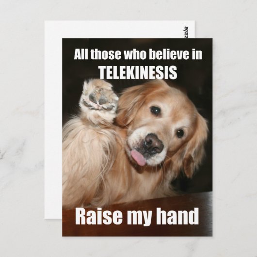 Funny Golden Retriever Telekinesis Joke Briefkaart (Voorkant / Achterkant)